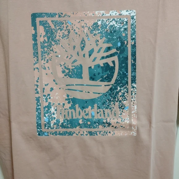 Timberland Relaxed Fit Blush Logo Tee Women's Large 🆕 - Picture 7 of 9